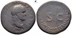 Galba AD 68-69. Restitution issue, struck under Titus 80-81 AD. Rome. Sestertius Æ