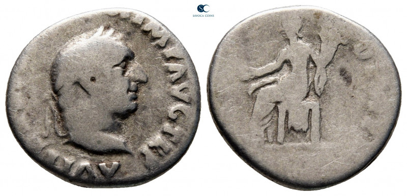 Vitellius AD 69. Rome
Denarius AR

17 mm, 3,04 g

A V[ITELLIVS GERMAN] IMP ...
