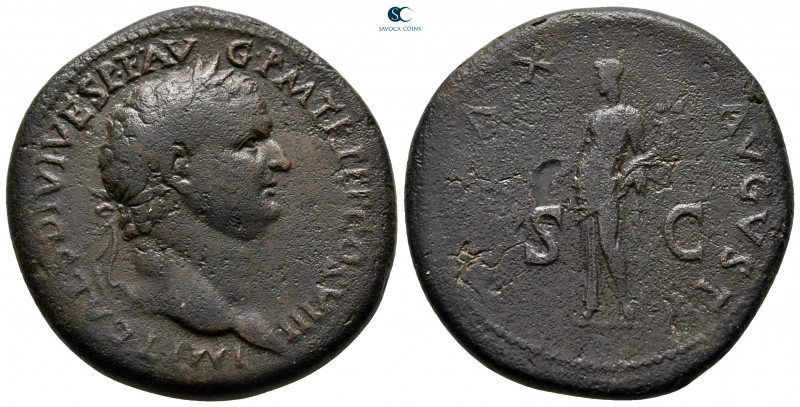 Titus AD 79-81. Uncertain Thracian mint
Sestertius Æ

33 mm, 25,05 g

IMP T...