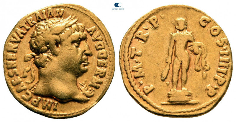 Trajan AD 98-117. Struck AD 101/2. Rome
Aureus AV

17 mm, 7,11 g

IMP CAES ...