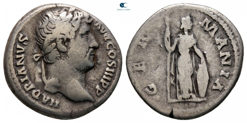 Hadrian AD 117-138. "Travel series" issue. Rome
Denarius AR

18 mm, 3,26 g
...