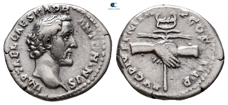 Antoninus Pius AD 138-161. Rome
Denarius AR

17 mm, 3,50 g

IMP T AEL CAES ...