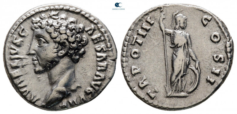 Marcus Aurelius, as Caesar AD 139-161. Rome
Denarius AR

18 mm, 3,22 g

AVR...