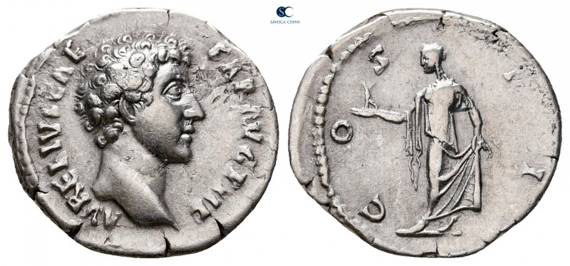 Marcus Aurelius, as Caesar AD 139-161. Rome
Denarius AR

18 mm, 3,30 g

AVR...