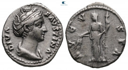 Diva Faustina I AD 140-141. Rome. Denarius AR