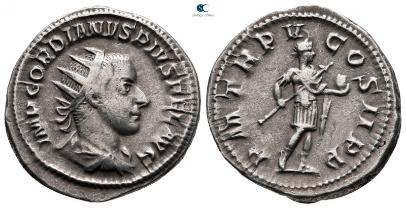 Gordian III AD 238-244. Rome
Antoninianus AR

20 mm, 4,15 g

IMP GORDIANVS ...