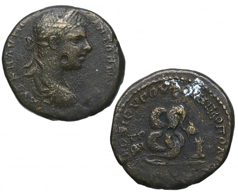 218-222d.C. Heliogábalo. Nicopolis de Istrum. Bronce provincial . Ae. 4,30 g. BC...