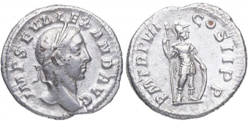 228 d.C.. Alejandro Severo. Roma. Denario. DS 4816 d2 . Ag. 2,69 g. PM TR P VII ...