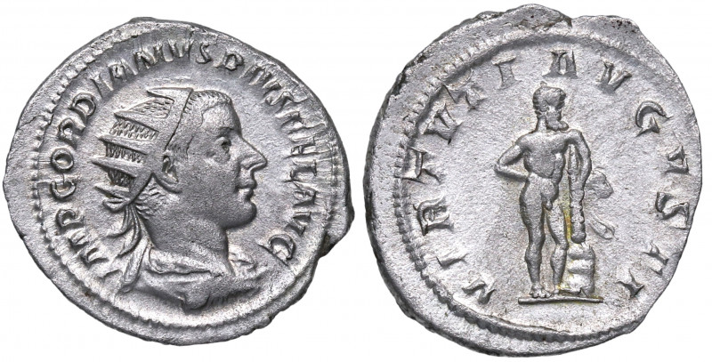 238 d.C. Gordiano III. Roma. Antoniniano. Ve. 3,64 g. VIRTVTI AVGVSTI . MBC+. Es...