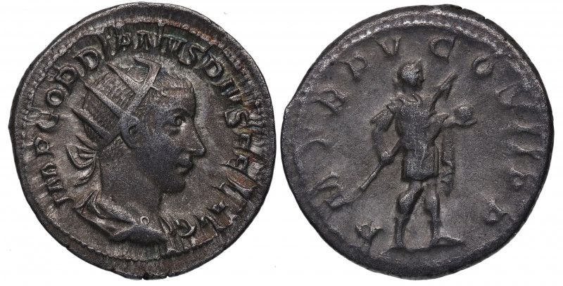 238 d.C. Gordiano III. Roma. Antoniniano. Ve. 4,60 g. /Emperador.  PM TR P V COS...