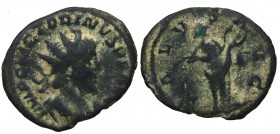269-271 d.C. Victorino. Roma. Antoniniano. Ae. 3,43 g.  SALVS AVG. Salus estante a derecha. RARA. Cospel irregular. BC. Est.65.