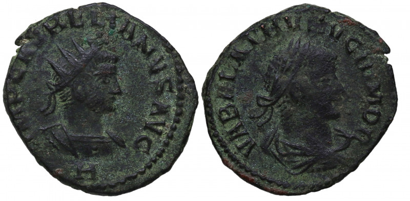 270-272 d.C. Vabalato y Aureliano. Antioquía. Antoniniano. Ve. 3,35 g. 8ª oficin...
