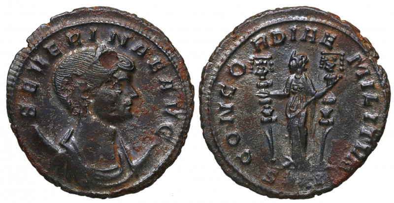 270-275 d.C.. Severina. Roma. Aureliano. Ag. 4,38 g. Golpecito en anverso. MBC /...