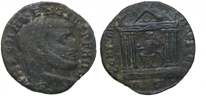 307-312 d.C. Majencio. Roma. Nummus. Ae. 5,34 g.  MP C MAXENTIVS P F AVG. /CONSE...