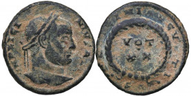 308-324 dC. Licinio I. Arles. AE3. Ae. 2,60 g. VOT - XX // SA.. BC. Est.20.