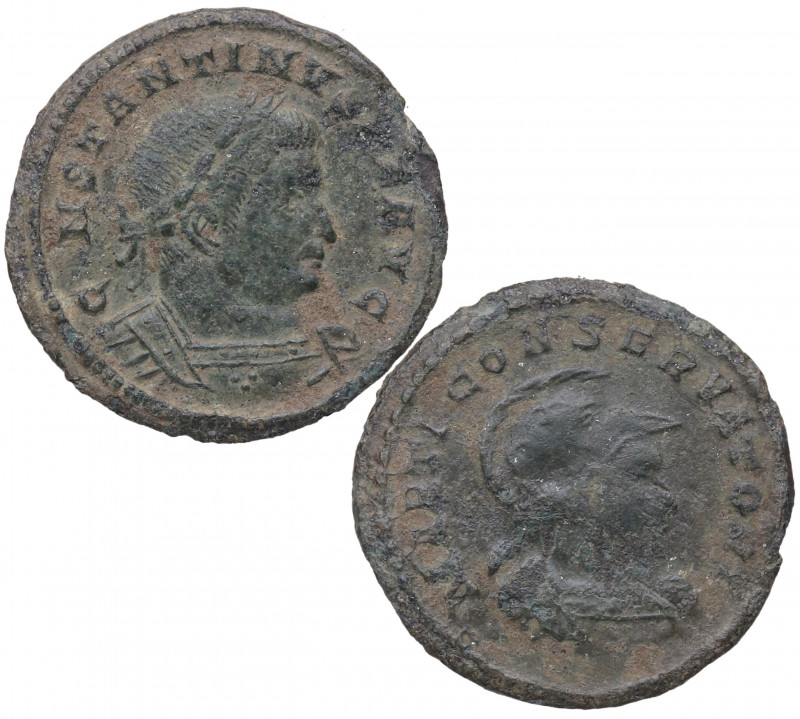 336 - 337 d.C.. Constantino I (307-337). Nummus. Ve. 3,60 g. RARA. Marte en reve...