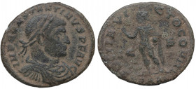 307-337 d.C. Constantino I (307-337). Treveri. Nummus. Ae. 4,25 g. IMP CONSTANTINVS PF AVG Busto de Constantino a derecha, laureado y con capa alreded...