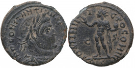 307-337 d.C. Constantino I (307-337). Arelate. Nummus. Ae. 2,23 g. IMP CONSTANTINVS PF AVG Busto de Constantino a derecha, laureado y con capa alreded...