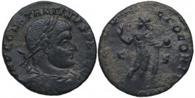 307-337 d.C. Constantino I (307-337). Arles. Nummus. RIC VII Arles 150. Ae. 3,15 g. IMP CONSTANTINVS PF AVG Busto de Constantino a derecha, laureado y...