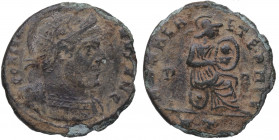 318-20 d.C. Constantino I (307-337). Roma. AE3. Ae. 2,26 g.  CONSTAN-TINVS AVG. / ROMAE AETERNAE P-R // RT. 3ª Oficina. BC. Est.20.