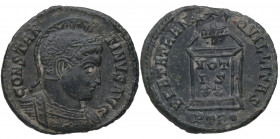 321-3 d.C. Constantino I (307-337). Treveri. AE3. Ae. 2,90 g. BEATA TRANQVILLITAS VOT IS PTR 1ª Oficina. Escasa. MBC-. Est.40.