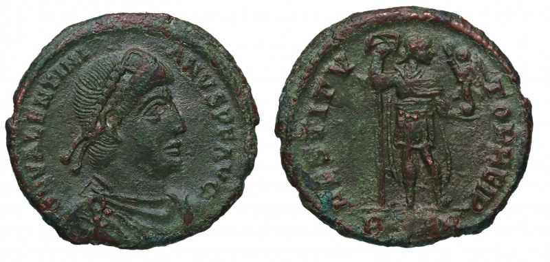 364 d.C. Valentiniano I. Arelate 1ª Oficina. Follis. Ve. 2,85 g. MBC- / BC+. Est...