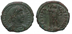 364 d.C. Valentiniano I. Arelate 1ª Oficina. Follis. Ve. 2,85 g. MBC- / BC+. Est.45.