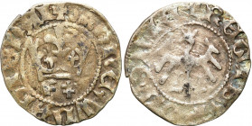 Medieval coins
POLSKA / POLAND / POLEN / SCHLESIEN

Władysław Jagiełło (1386-1434). Polgrosz 1412-1414, Krakow (Cracow) 

Pod koroną litera F i z...