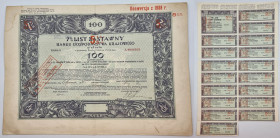 Securities: stocks, bills and bonds
The Second Polish Republic. Covered bond 7% out of 100 zlotys in gold 1928, issue II, series A 

List zastawny ...