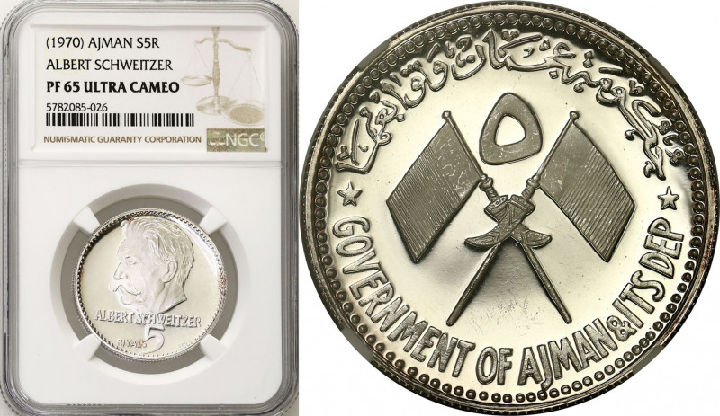 Emirate of Ajman
Ajman - United Arab Emirates. 5 riyals Albert Schweitzer (1970...