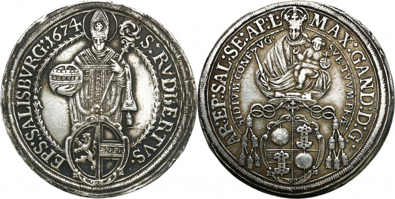 Austria
AUSTRIA Max Gandolph Graf von Kuenburg (1668-1687), thaler 1674, Salzbu...