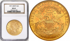 USA (United States of America)
USA, Dollar $ 20 1907 Philadelphia NGC MS63 - BEAUTIFUL 

Wspaniale zachowany egzemplarz, intensywny połysk menniczy...