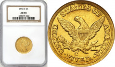 USA (United States of America)
USA. Dollar $ 5 1850 C, Charlotte NGC AU58 - RARE 

Bardzo rzadka pięciodolarowa z mennicy w Charlotte.Trudno doszuk...