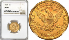 USA (United States of America)
USA. Dollar $ 5 1901 Philadelphia NGC MS60 - BEAUTIFUL 

Pięknie zachowana moneta. Nakład: 615.900 sztukMoneta o wad...