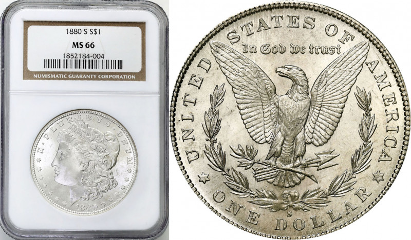 USA (United States of America)
USA. Dollar $ 1 1880 S, San Francisco NGC MS66 ...