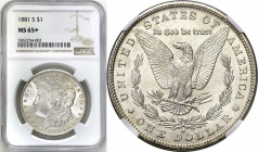 USA (United States of America)
USA Dollar $ 1 1881 S, San Francisco NGC MS65 + BEAUTIFUL 

Typ Morgan.Piękny egzemplarz, intensywny połysk menniczy...