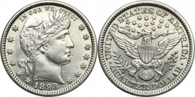 USA (United States of America)
USA. 1/4 dollar 1893, Philadelphia 

Bardzo ładnie zachowane.KM# 114

Details: 6,28 g Ag 
Condition: 2 (EF)