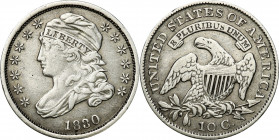USA (United States of America)
USA. 10 cents (1 dime) 1830 

Przyzwoicie zachowane.KM# 48

Details: 2,67 g Ag 
Condition: 3+ (VF+)