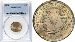 USA (United States of America)
USA. 5 cents 1904 PCGS MS65 - BEAUTIFUL 

Pięknie zachowana moneta z fenomenalnym, pełnym lustrem menniczym przykryt...