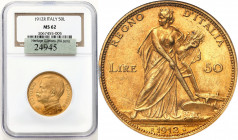 Italy
Italy. Viktor Emanuel III (1900-1946). 50 lira 1912 - NGC MS62 

Piękny, menniczy egzemplarz. Połysk.KM-49

Details: Au 
Condition: NGC MS...