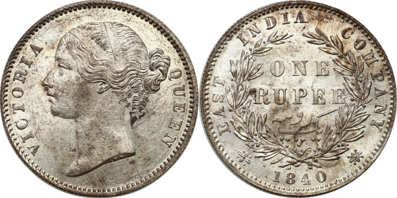 Great Britain: British India
British India, Victoria (1837-1901). 1 rupee 1840 ...