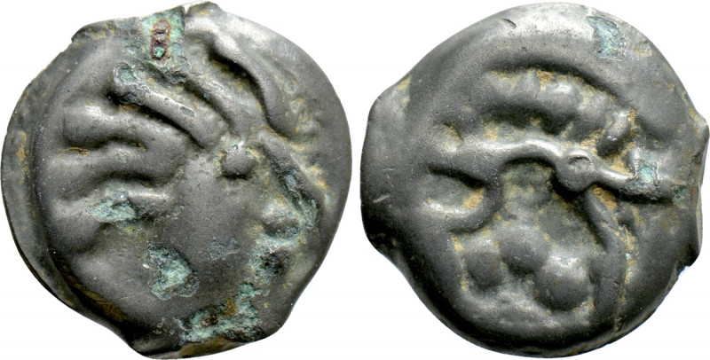 WESTERN EUROPE. Northeast Gaul. Senones. Potin (1st century BC). 

Obv: Styliz...
