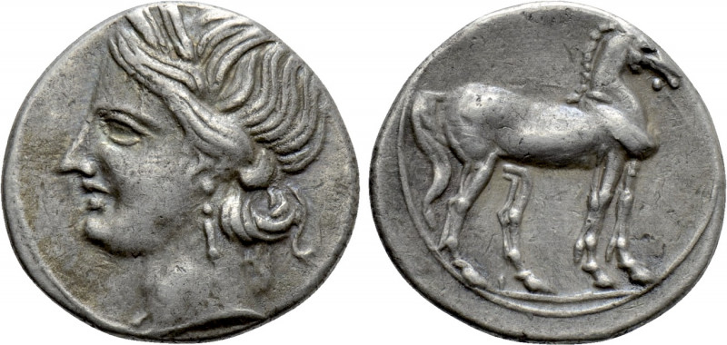 BRUTTIUM. Carthaginian occupation. Quarter Shekel (Circa 216-211 BC). 

Obv: W...