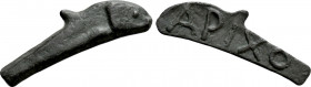 SKYTHIA. Olbia. Cast Ae Dolphin (Circa 525-410 BC)