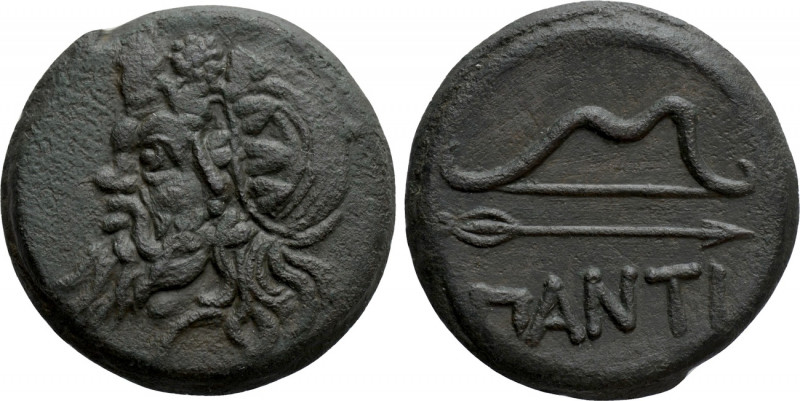 CIMMERIAN BOSPOROS. Pantikapaion. Ae (Circa 340-325 BC). 

Obv: Wreathed head ...