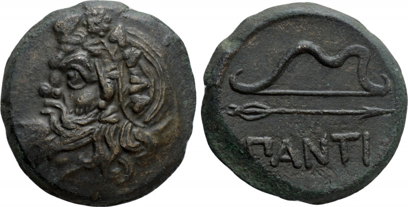 CIMMERIAN BOSPOROS. Pantikapaion. Ae (Circa 340-325 BC). 

Obv: Wreathed head ...