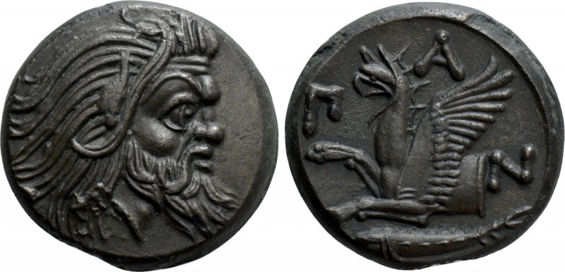 CIMMERIAN BOSPOROS. Pantikapaion. Ae (Circa 310-304/3 BC). 

Obv: Bearded head...