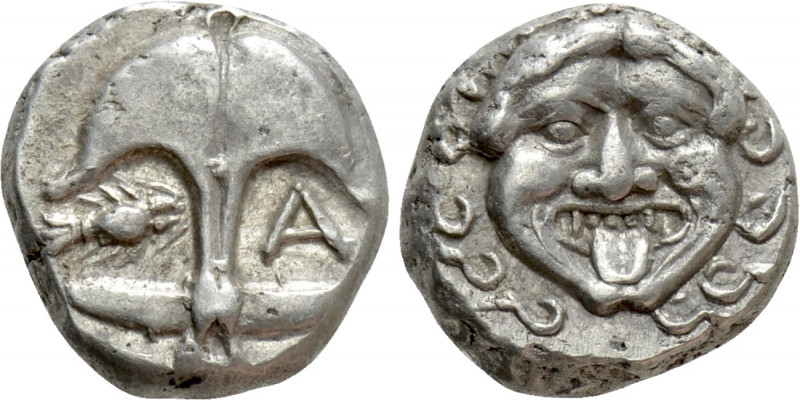 THRACE. Apollonia Pontika. Drachm (Late 5th-4th centuries BC). 

Obv: Upright ...