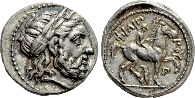 KINGS OF MACEDON. Philip II (359-336 BC). Tetradrachm. Amphipolis. 

Obv: Laur...