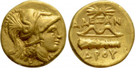 KINGS OF MACEDON. Alexander III 'the Great' (336-323 BC). GOLD 1/4 Stater. Amphipolis